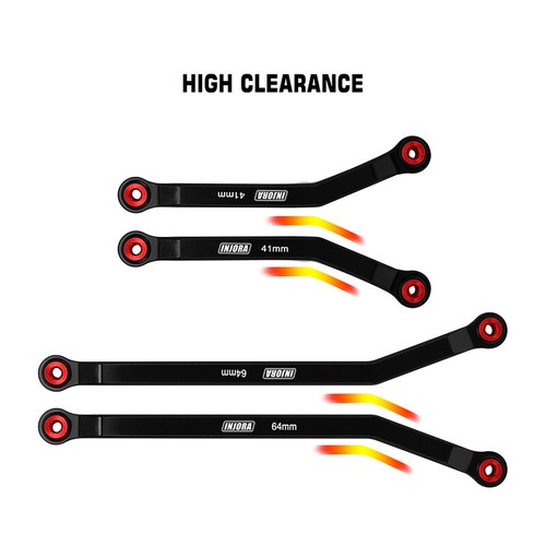 Juego de 4 eslabones de aluminio INJORA de alta holgura para 1/24 axial SCX24 GX470 - Imagen 4 de 16