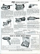 1958 Print Ad of Skil Electric Belt Sanders, Black & Decker B&D Impact Wrench