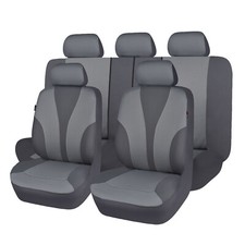 Universal Car Seat Covers Full Set Fabric Rear Split 4060 5050 6040 Gray Men