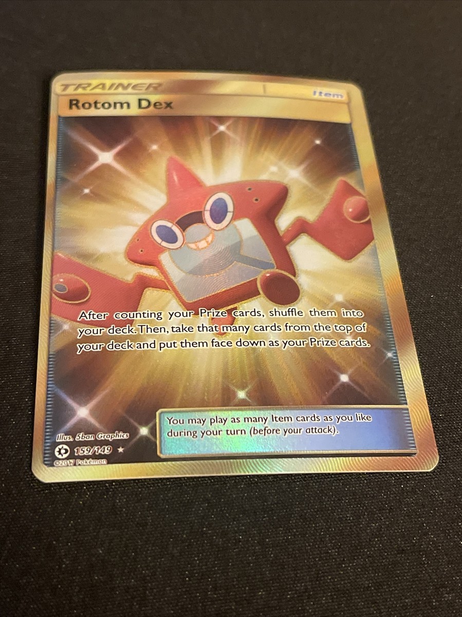 Pokémon TCG Rotom Dex Sun & Moon Base Set 159/149 Holo Secret Rare