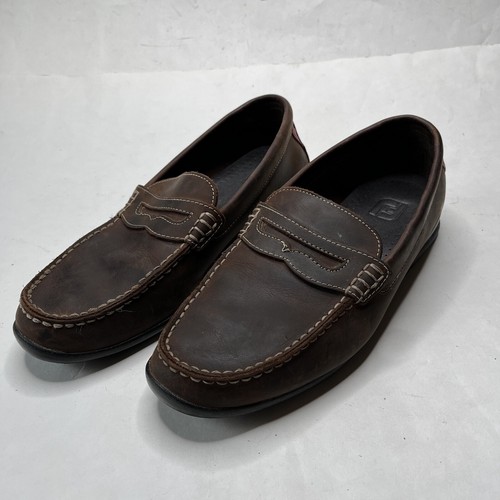 Footjoy Men's Brown Leather Penny Loafer Moc Toe Golf Shoes Size 9 79011