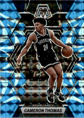 2022-23 Panini Mosaic #159 Cameron Thomas Reactive Blue Brooklyn