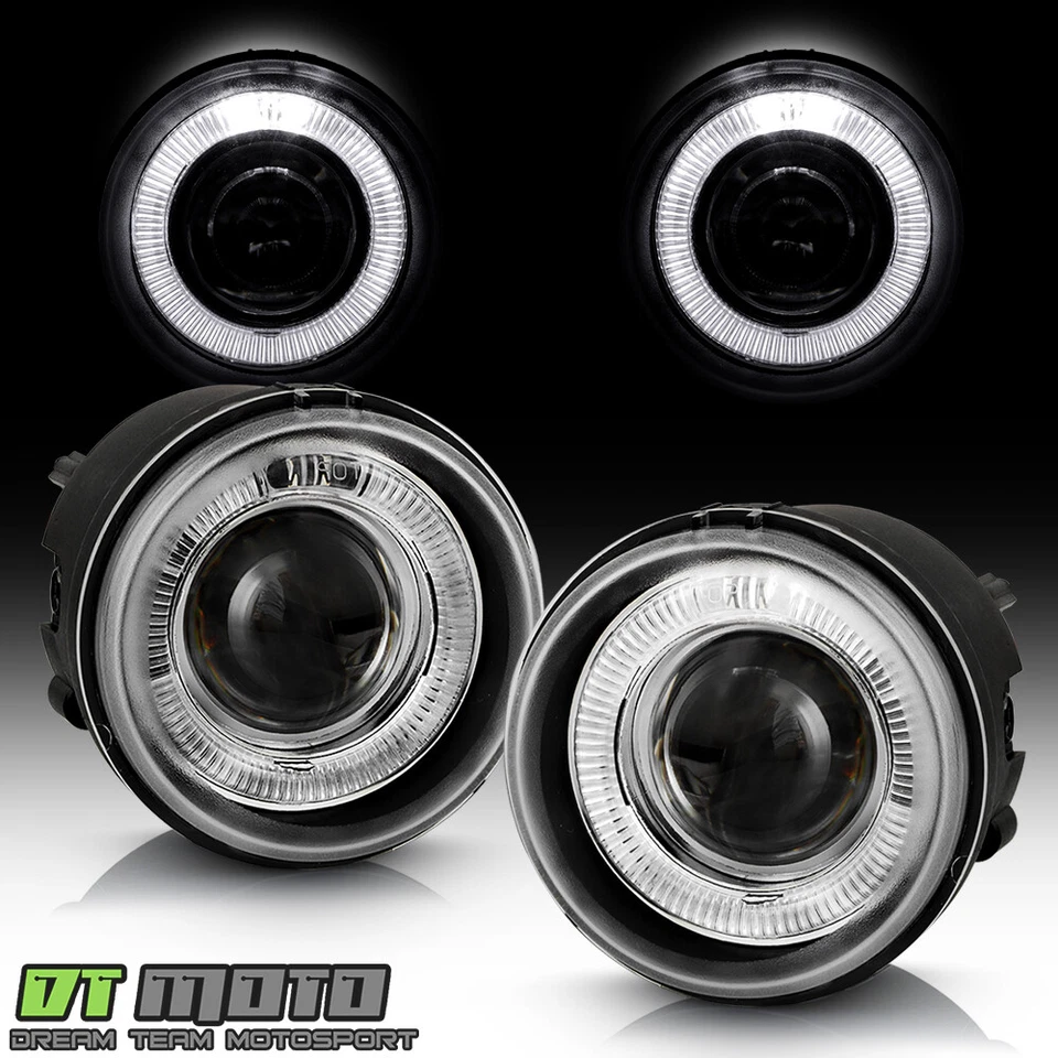 2005-2009 Dodge Charger Caravan Caliber Nitro LED Halo Projector Fog Lights Pair - Image 2 of 4