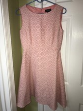 Tahari Arthur S. Levine Dress Light Pastel Pink Flowers Fit And Flare Lined 2