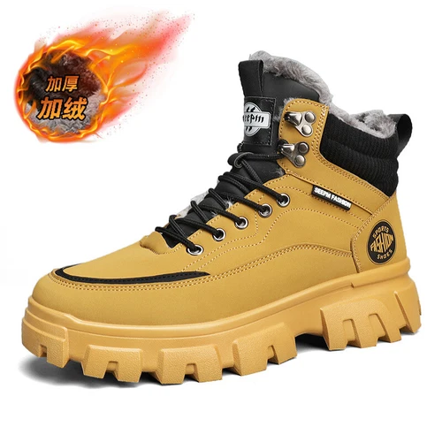 Men's Waterproof Winter Warm Snow Boots Non-slip Hiking Shoes Plush Ski Boots - Bild 21 von 22