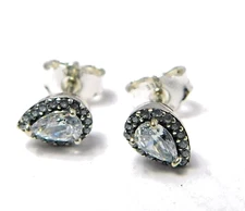 Authentic Pandora Earrings, Silver Radiant Teardrop Studs, #296252CZ