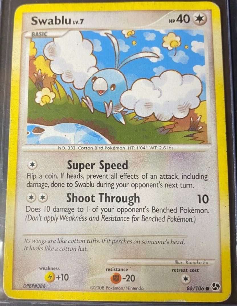 Near Mint Swablu - 86/106 - Common Great Encounters Pokemon Collectable Trading