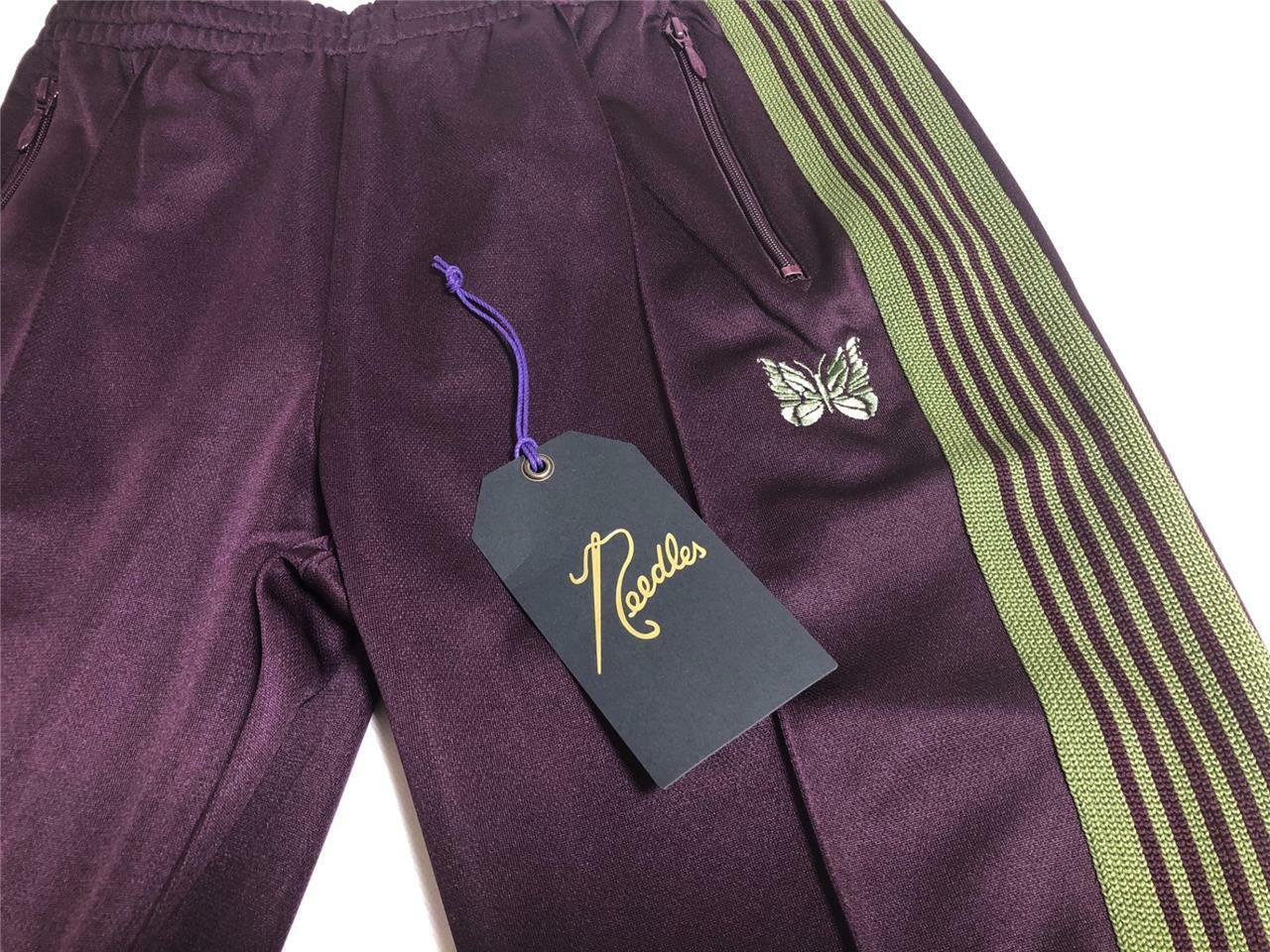 Needles Narrow Track pant poly smooth maroon brand new 21AW