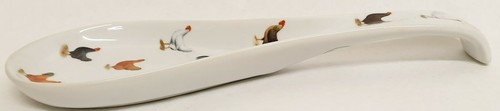 Roosters & Hens Spoon Rest Large 27 cm Ceramic Porcelain Free Range Decorated UK - Picture 5 of 6