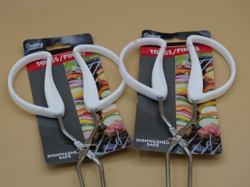 LOT oF 2 Cooking Concepts Metal Tongs with Plastic Handles 9.5 in. - Picture 2 of 3
