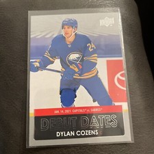 2021-22 UPPER DECK SERIES 1 HOCKEY DYLAN COZENS DEBUT DATES SABRES