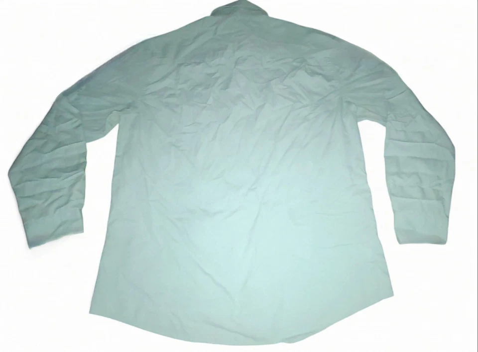 Camisa informal de fin de semana AXIST para hombre talla grande mezcla de lino abotonada verde/azul Foto 2 de 4