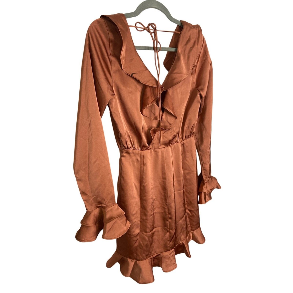 MAJORELLE Nelly Mini Dress Surplice Shirred Ruffle Detail