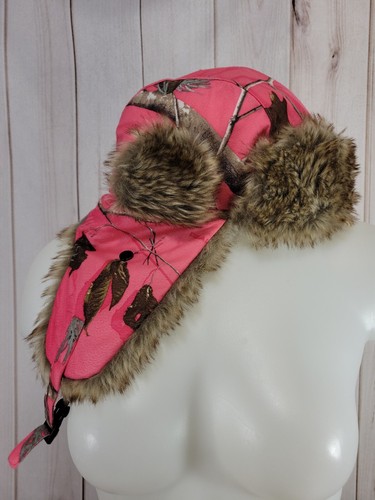 Realtree Hot Shot Womens Medium Large Furry Insulated Trapper Hat - Picture 4 of 9