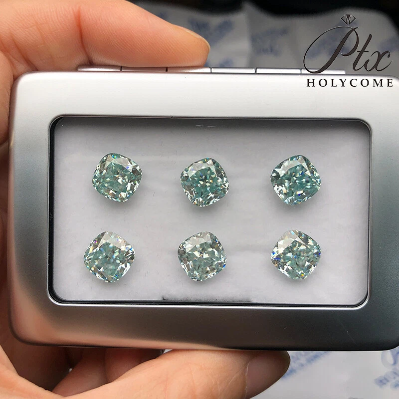 Cushion Crushed Ice Cut Loose Moissanite Natural Color VVS1 GRA Certificate Gems - Image 3 of 4