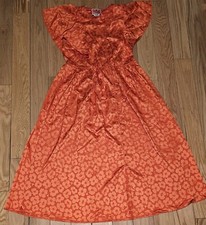 Kate Spade New York Women's Orange Floral Poppy Field Jacquard Button Dress