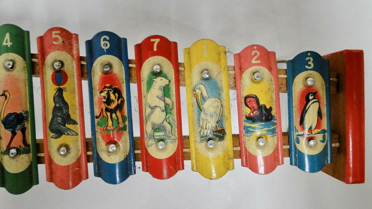 Old tin toy cellophone music instrument 2 x Japan | eBay