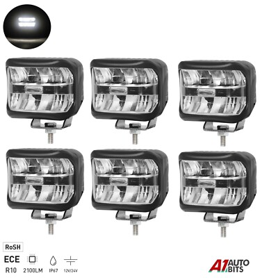 6x 12V 24V 3,7'' LED Arbeitslichtleiste Flutlicht Lampe Fahren Offroad LKW AUTO SUV 4x4