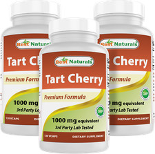 3 Pack Best Naturals Tart Cherry 1000 mg 120 Capsules