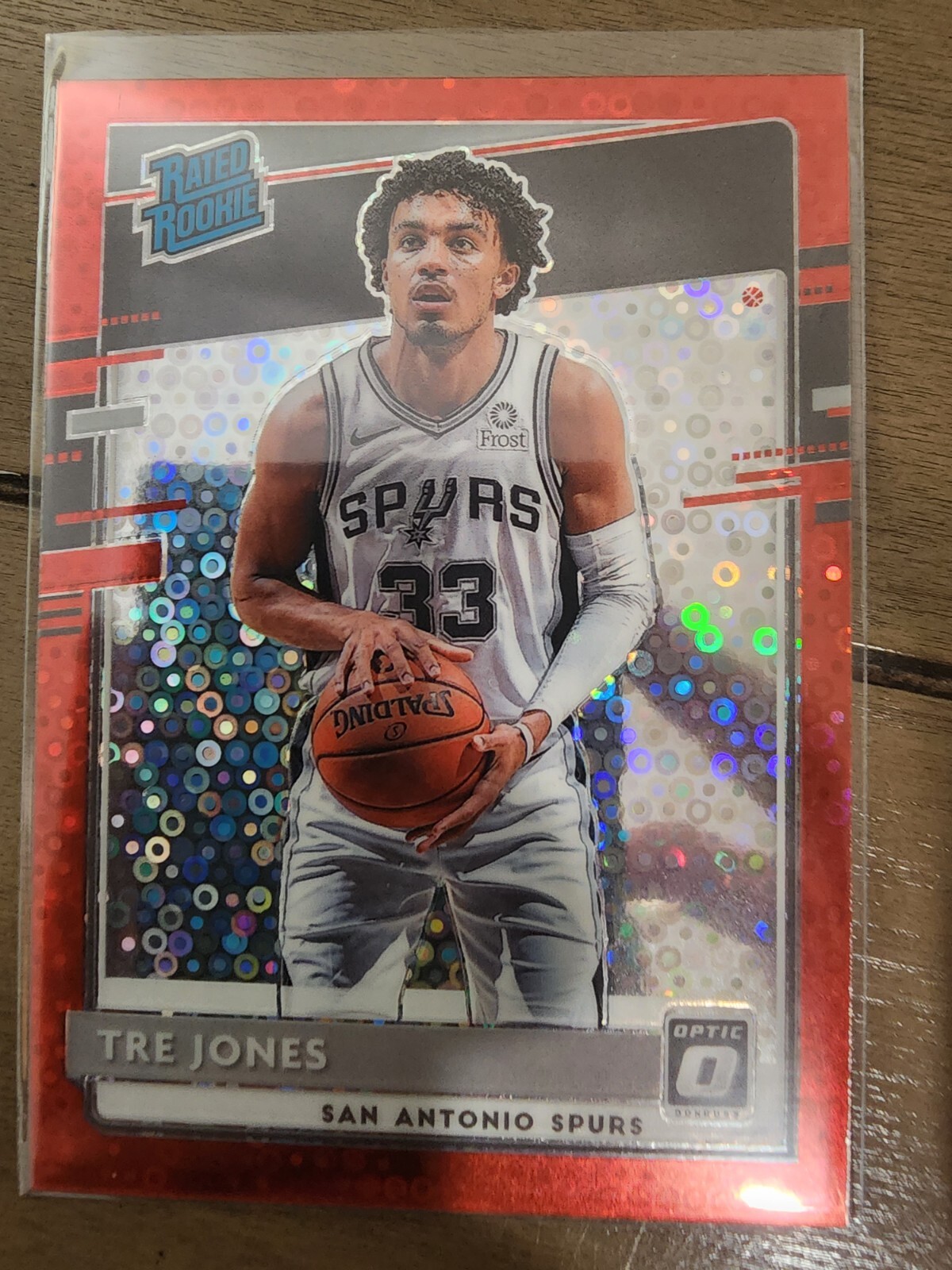 Tre Jones 2020-21 Optic Rated Rookie RC Fast Break Red Prizm /85