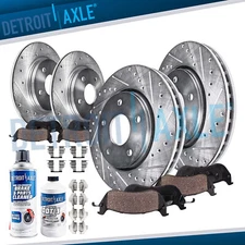 Front Rear Drilled Rotors and Brake Pads for Chevrolet Malibu Pontiac G6 Aura