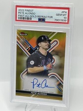 2022 Topps Finest Gold Refractor #72 Pete Alonso /50 Auto PSA 10