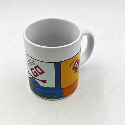 Vintage 2005 Hasbro Monopoly Coffee & Tea Mug Free Parking/Chance/Pass GO - EUC
