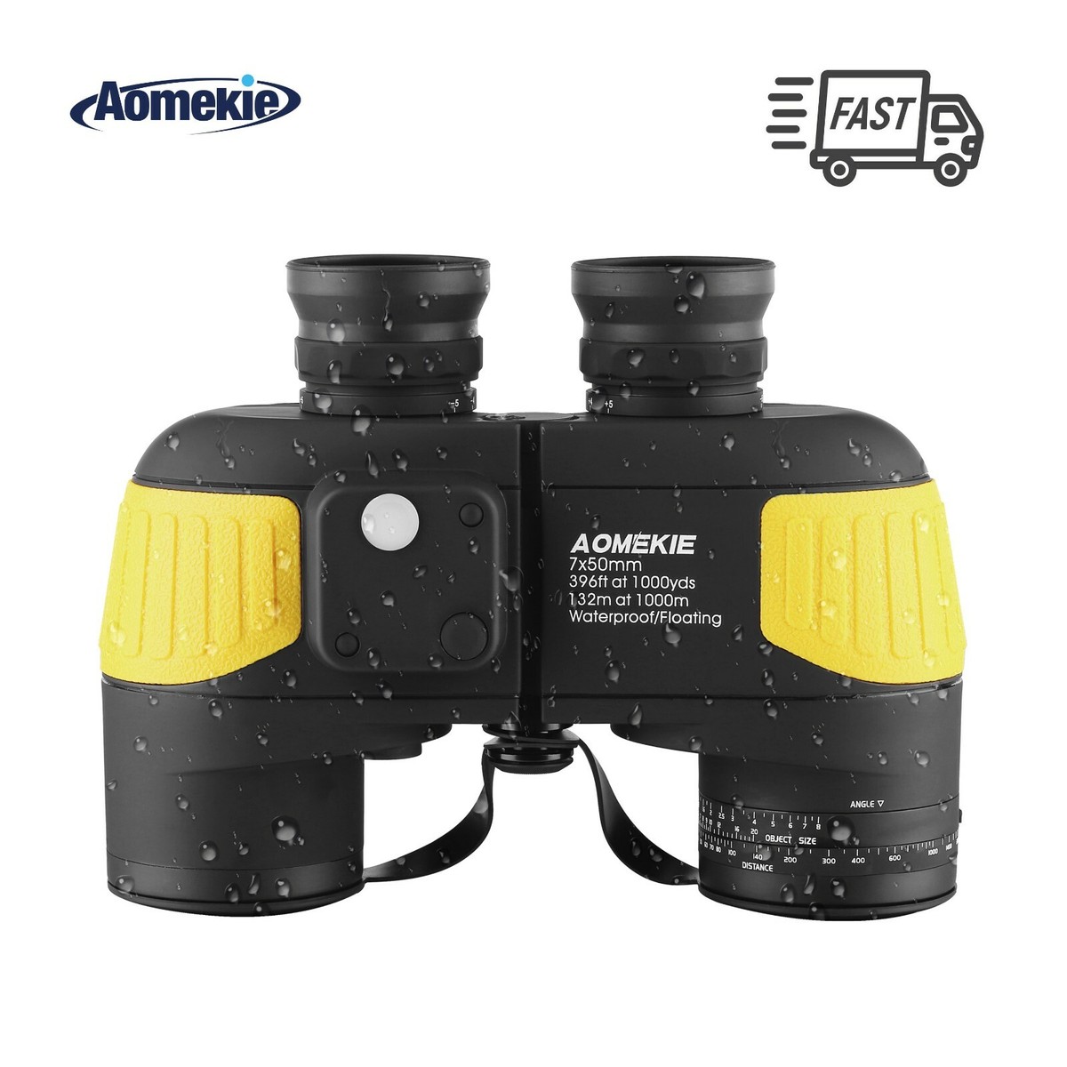 7x50 Outdoor Binoculars with BAK4 Rangefinder Compass for Adults