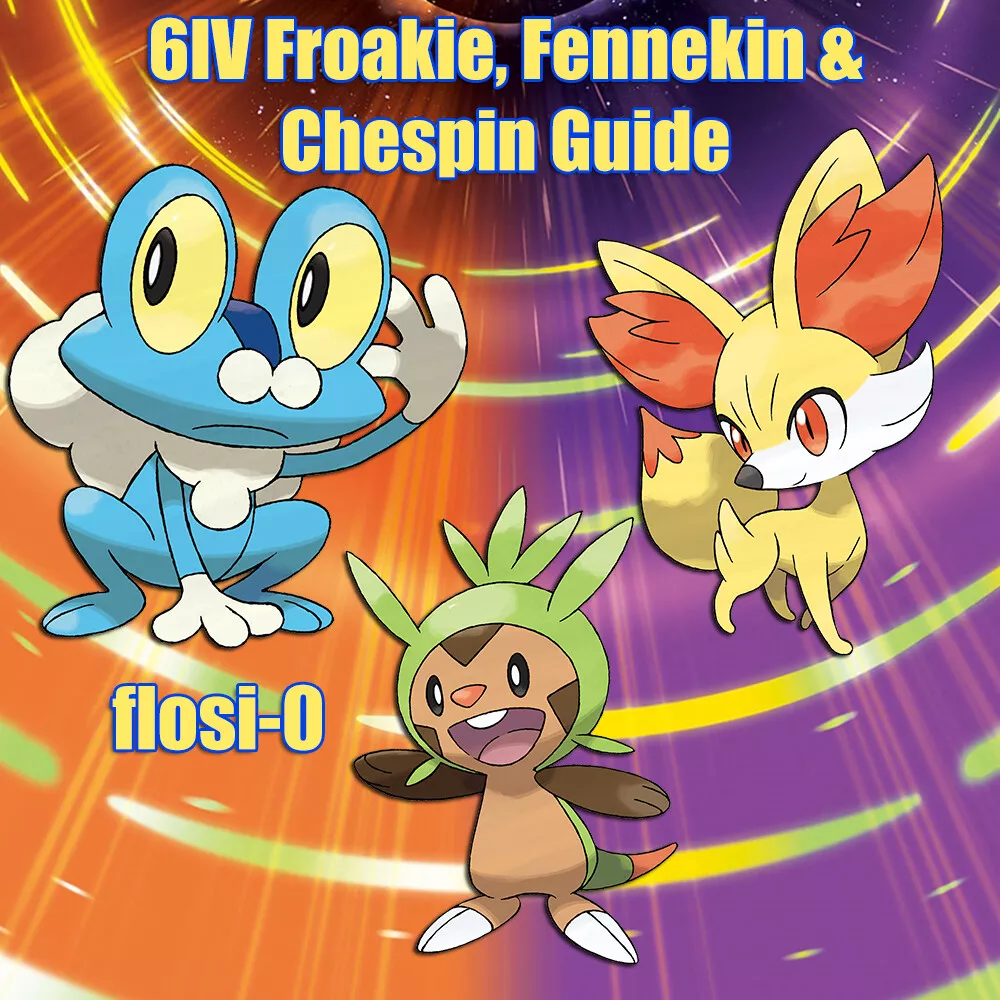 Shiny Chespin/Fennekin/Froakie Starter Pack 6IV - Pokemon X/Y OR/AS S/M  US/UM