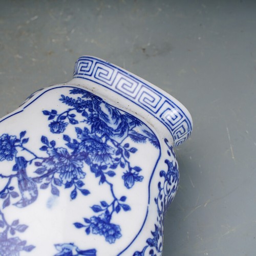 8,66 Zoll chinesisches blau-weißes Porzellan Qing Qianlong Blumen Vögel Muster Vase - Bild 9 von 10