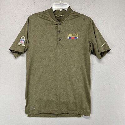 Buffalo Bills Shirt Men s Small On Field Salute to Service Mock Henley Dri Fit