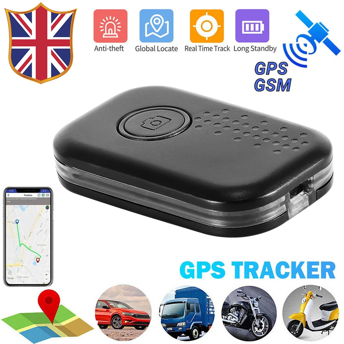 GPS Tracker Mini Tracking Device Key Finder Anti Lost Vehicle Car Bike Pet UK