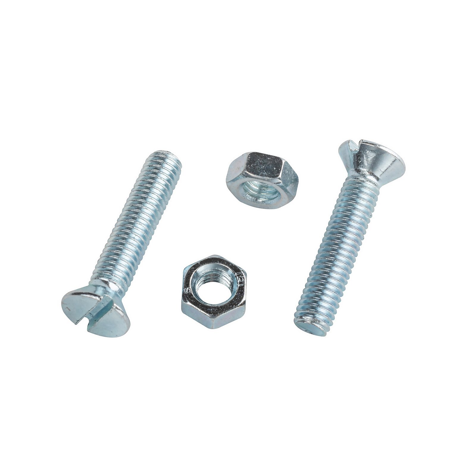 1 x 5 Pack of Zinc Plated Countersunk Machine Screws & Nut M5 x 25mm
