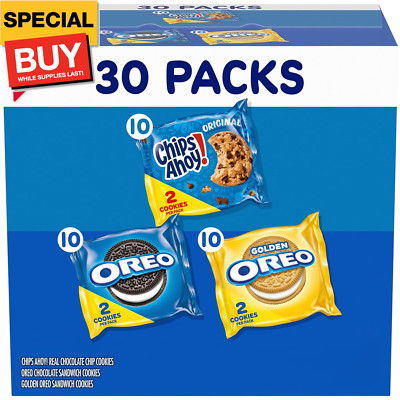 Sweet Treats Cookie Variety Pack OREO, OREO Golden & CHIPS AHOY!, 30 Snack Packs