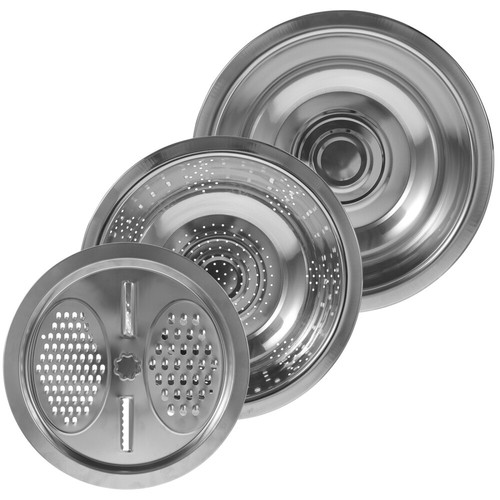 3-in-1 Colander Grater with Stainless Steel Basket and Basin - Bild 8 von 12