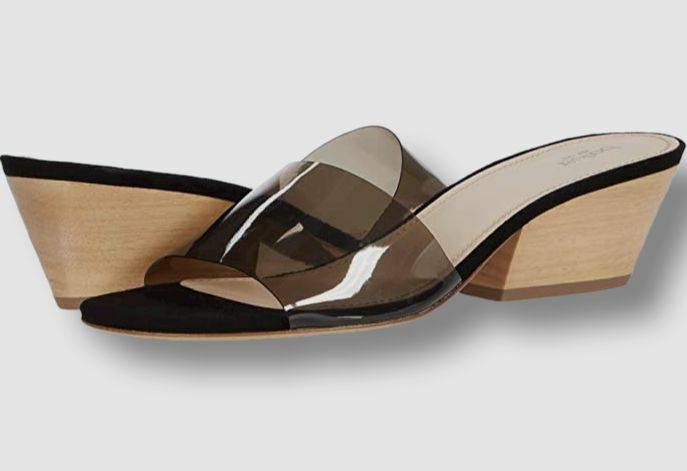 $128 Botkier Women's Black Vinyl Carlie Mule Heel Sandals Shoes