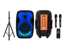 MR DJ FLAME3500LED PRO Portable 15â€ 2-Way Full-Range Powered/Active DJ PA +