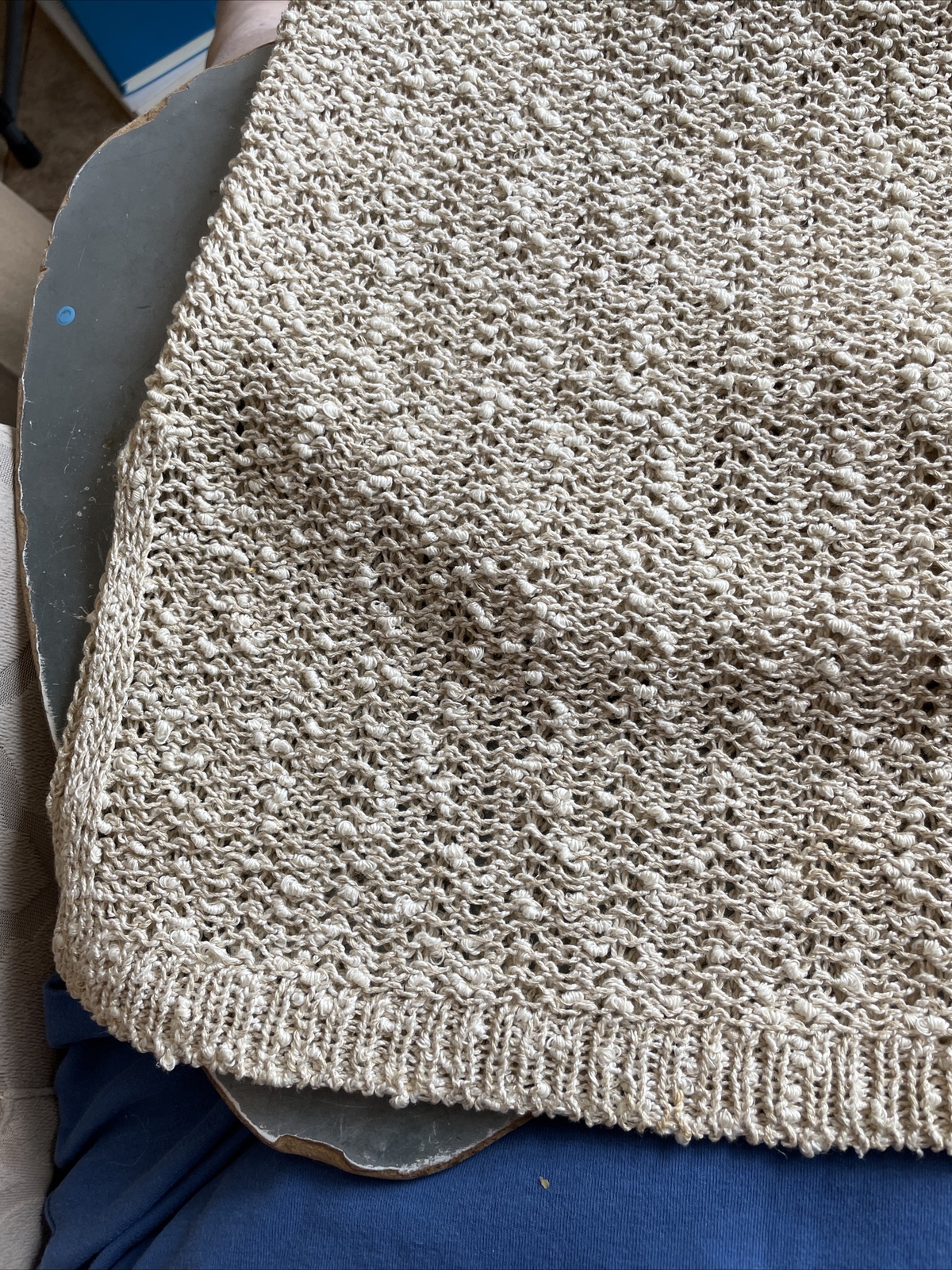 Vtg Pallas Original Hand Loomed 100 Pure Irish Linen Cream Open