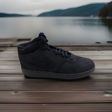 Men  s Nike Court Vision Mid Shoe-Black Nubuck
