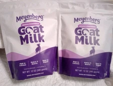 Meyenberg Whole Powdered Goat Milk 12oz EXP 10/2026 TWO PACKAGES