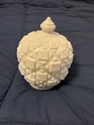 Vintage Westmoreland Old Quilt Round Covered Candy - 6.5" h x 4.75"w