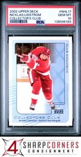 2002 UPPER DECK COLLECTOR'S CLUB #NHL17 NICKLAS LIDSTROM HOF POP 4 PSA 10