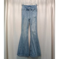 We The Free Free People Penny Pull-On Flare Jeans Light Wash V-Waist 24