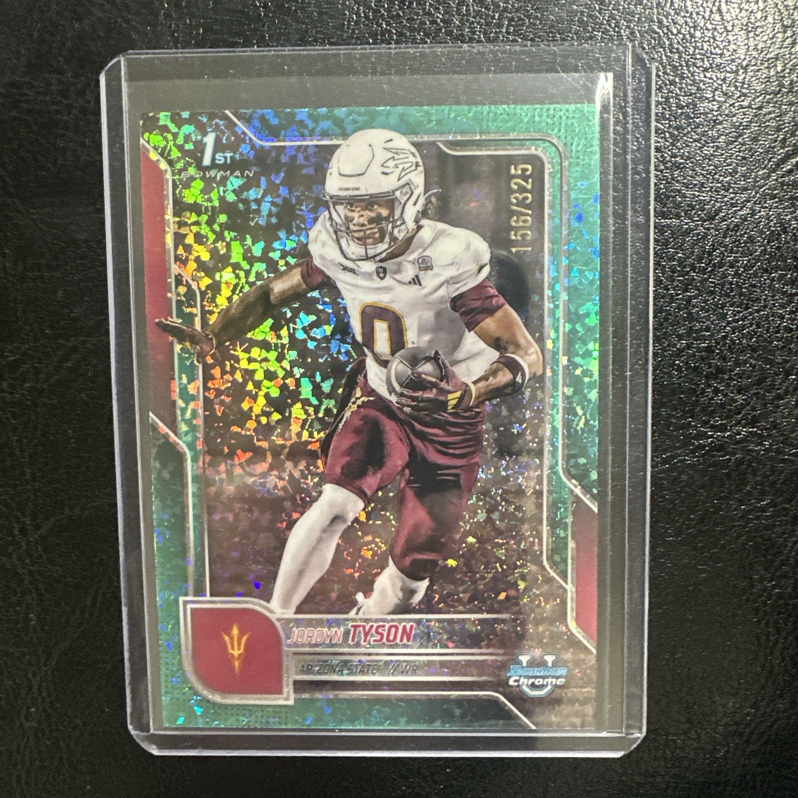 2025 Bowman Chrome University Jordyn Tyson 1st Aqua Mini Diamond /325
