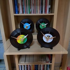 Novelty Mini Music Vinyl Record Desktop Clock Display Stand Ideal Gift Him Her