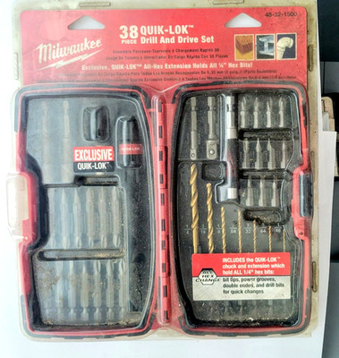 Milwaukee 48-32-1500 Quik-Lok Drill And Drive Bit Set - 38pcs - NEW (file gar 1)