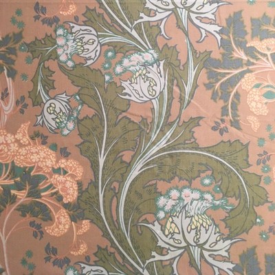 2 Meter x GP&J BAKER ''Hemlock'' seltener Vintage Interieur Stoff Jugendstil