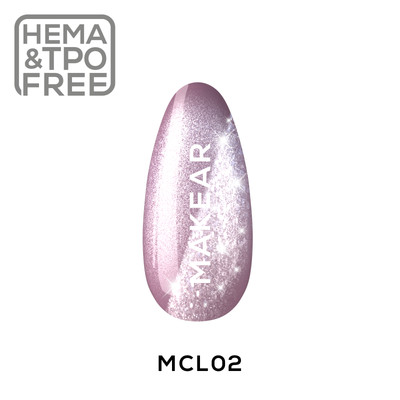 MCL02 Fluffy Violet Midnight Cat Eye UV Nagellack 8 ml Makear Cat Eye mit Flash-