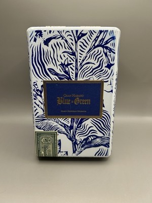 Gorgeous Gran Habano Blue in Green Churchill Wooden Cigar Box Rare & Empty