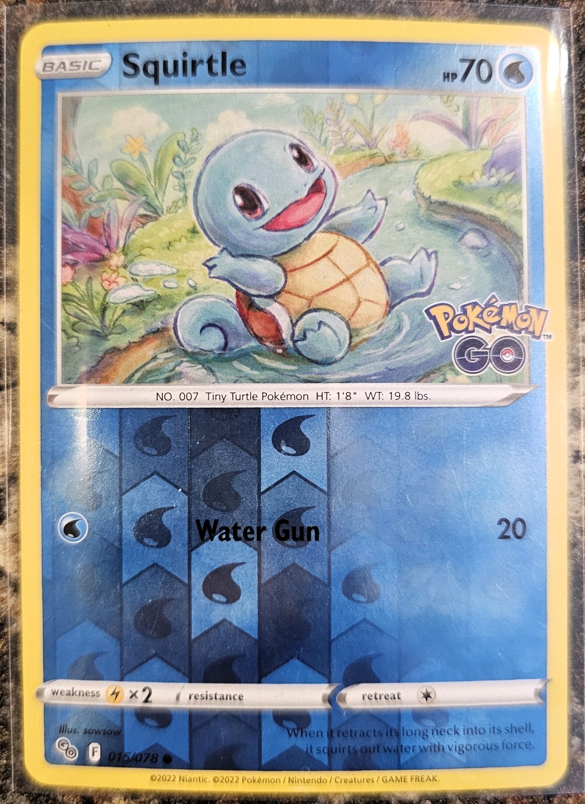 Pokemon 2022 Go Squirtle Rev Holo 15 NM or Better